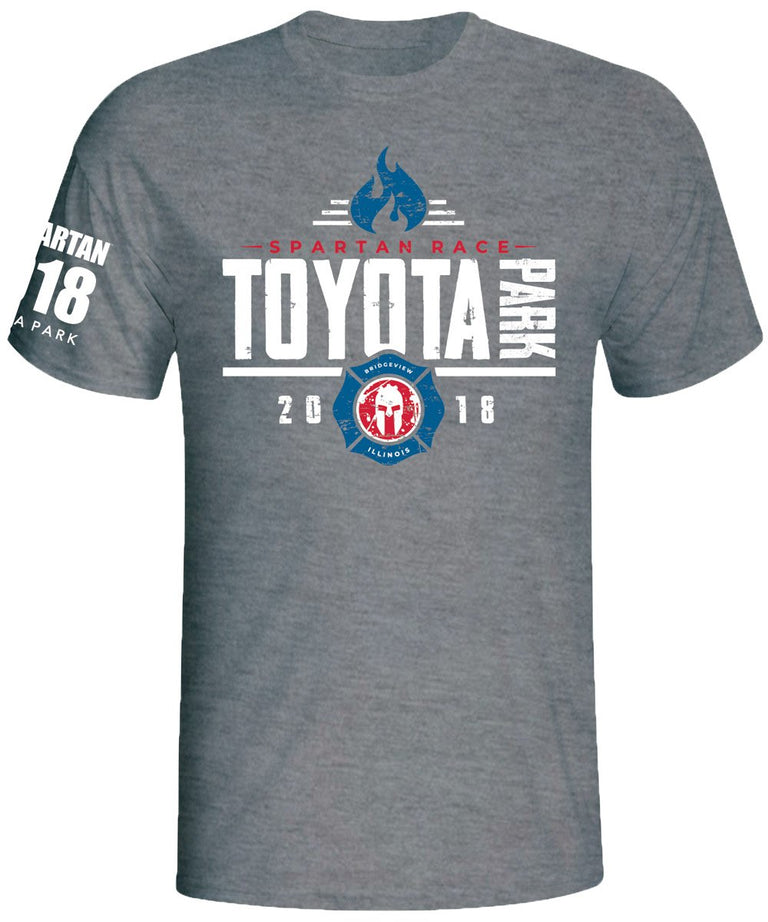 Spartan Race Shop SPARTAN 2018 Toyota Park Stadium Venue Tee - Unisex Gray XS
