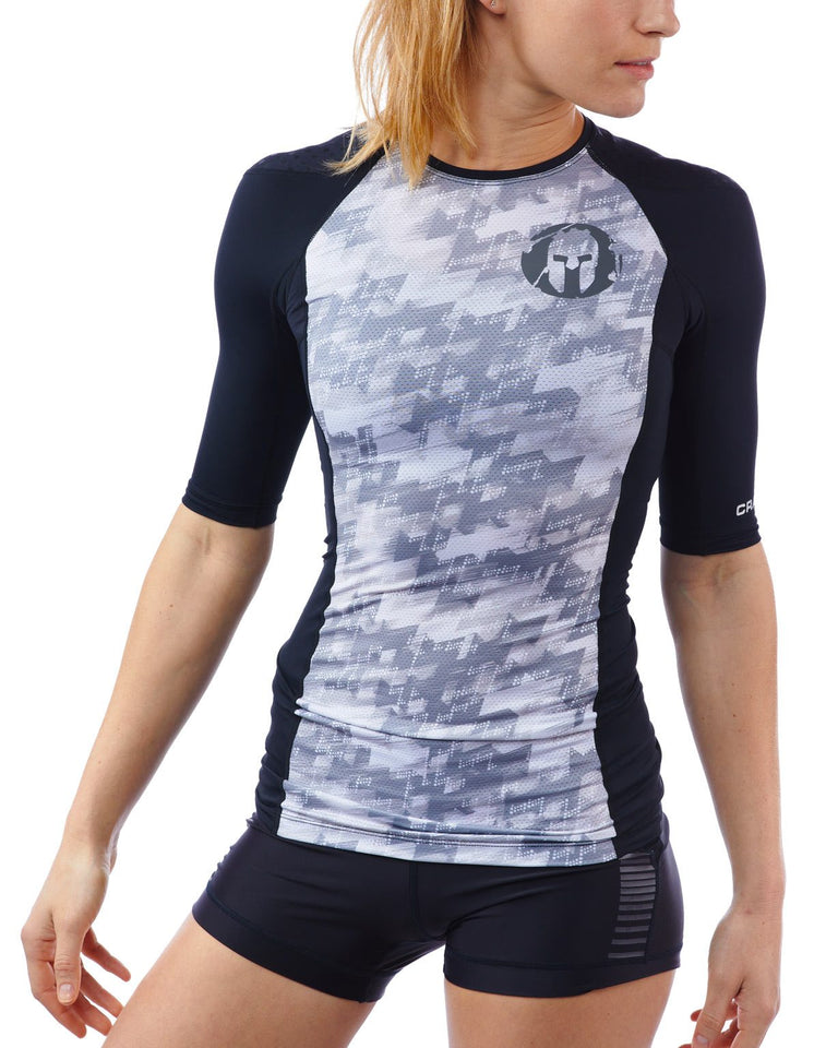 CRAFT SPARTAN By CRAFT Pro Series Compression SS Top - Women's Print/Black XS